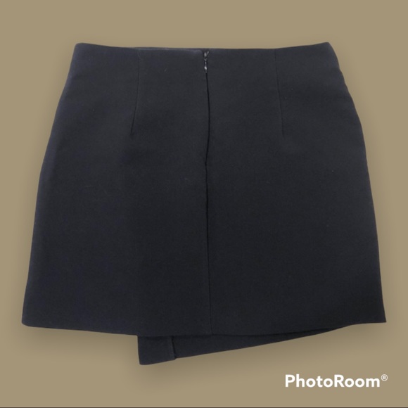 Navy Asymmetrical Mini Skirt. - Picture 3 of 6